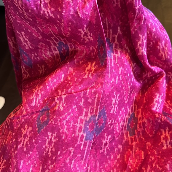 Women's Geo-Print Shantung Halter Blouse Fuchsia Multi - Picture 5 of 5